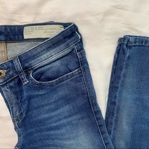 Diesel Size W25 L32 Super Slim Skinny Low Waist Stretch Faded Denim Jeans
